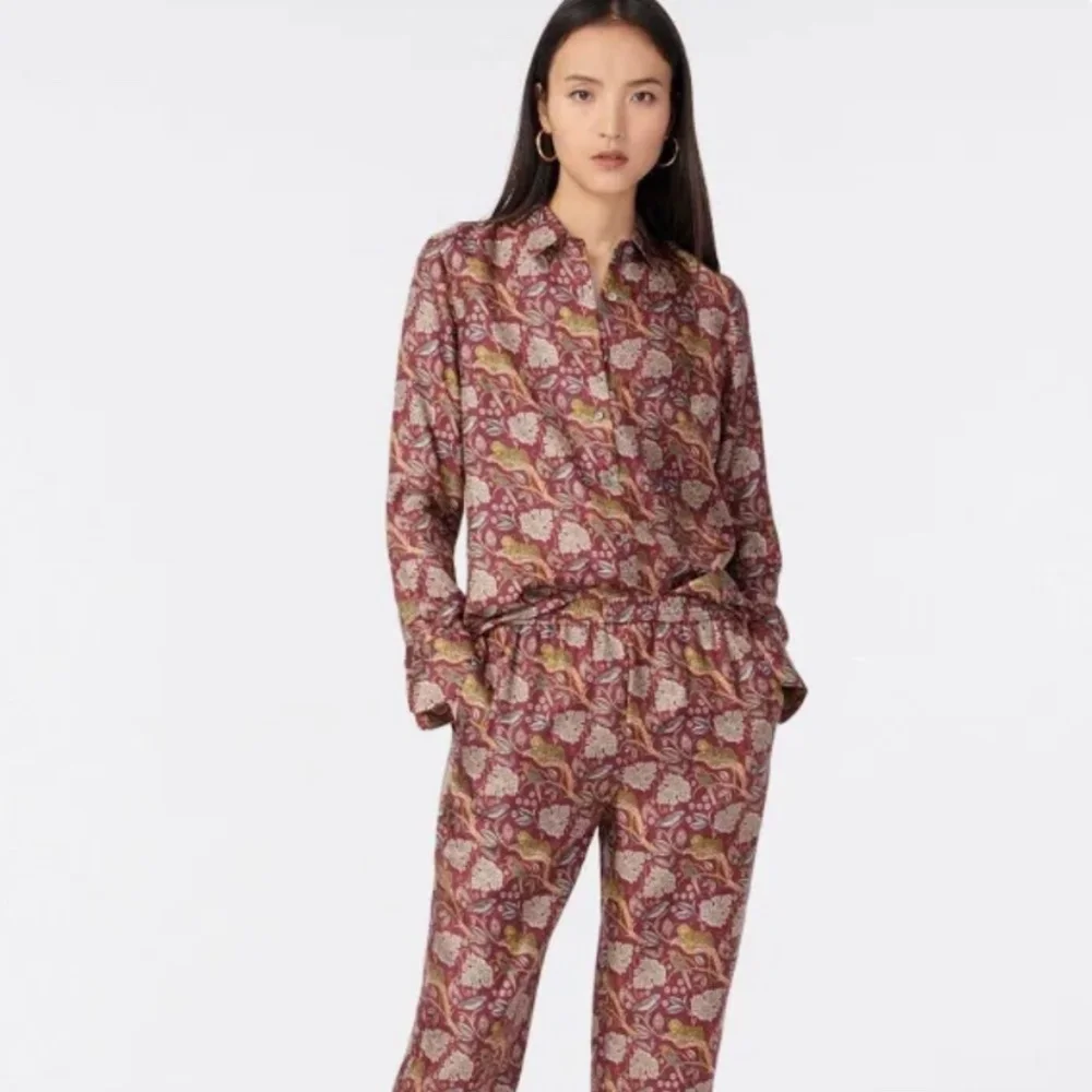J.Crew Collection Silk Twill Shirt in Jungle Cat Size 10 NWT - Picture 9 of 9